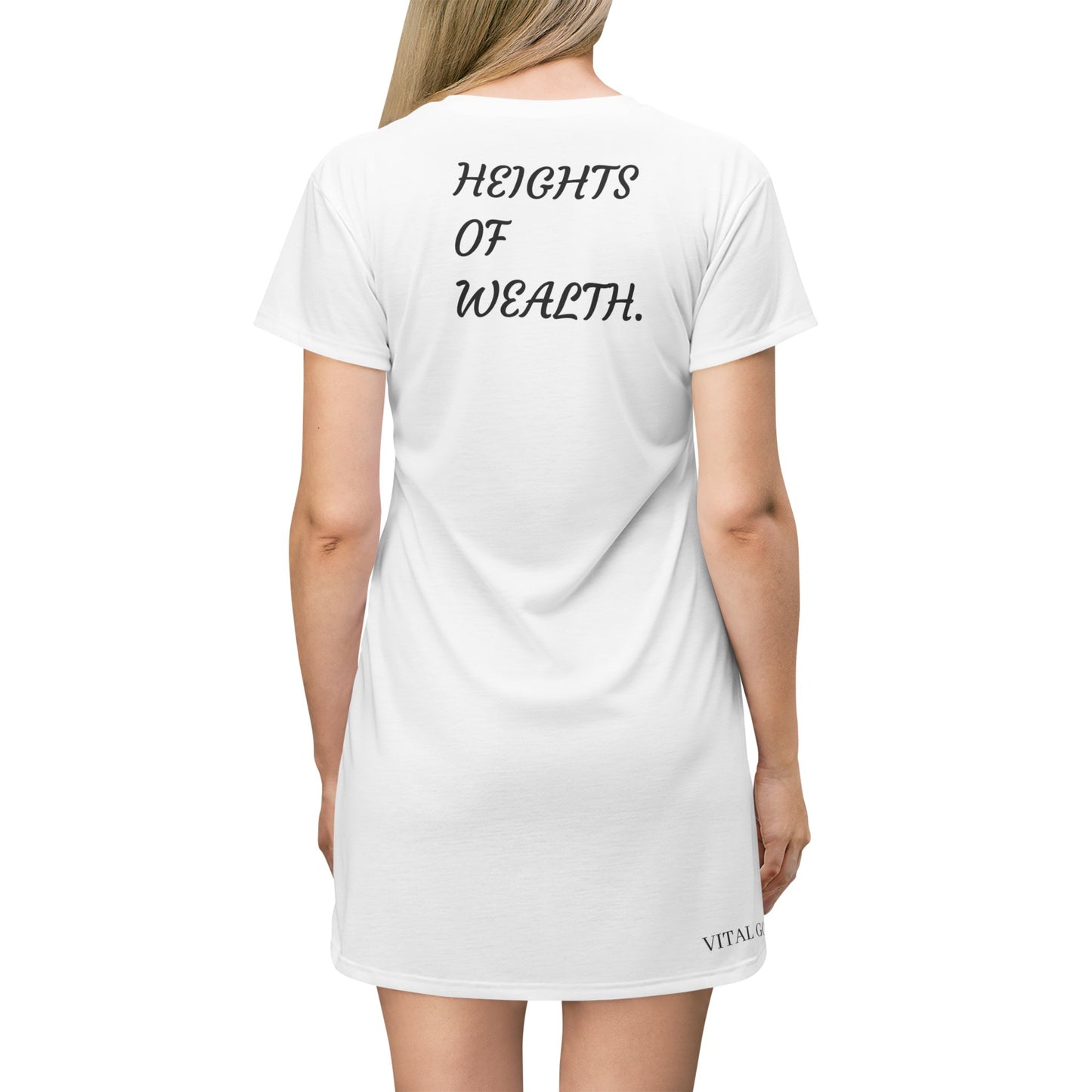 (HEIGHTS OF WEALTH) T-Shirt Dress (AOP)