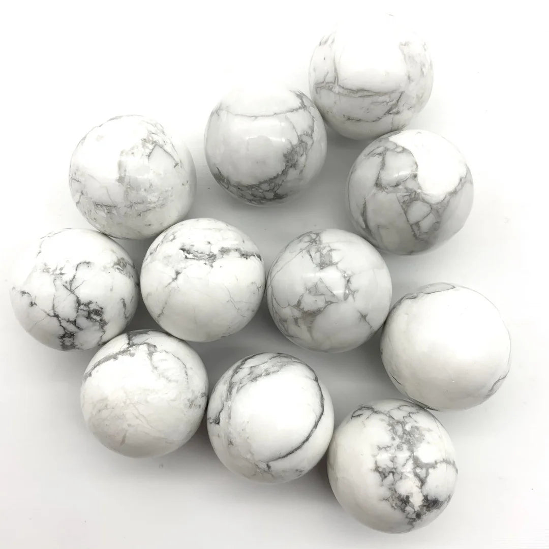 20-22mm Natural White Turquoise Quartz Sphere Crystal Ball Stones Gem Healing Stones Gifts Decor Minerals Aesthetic Room Decor
