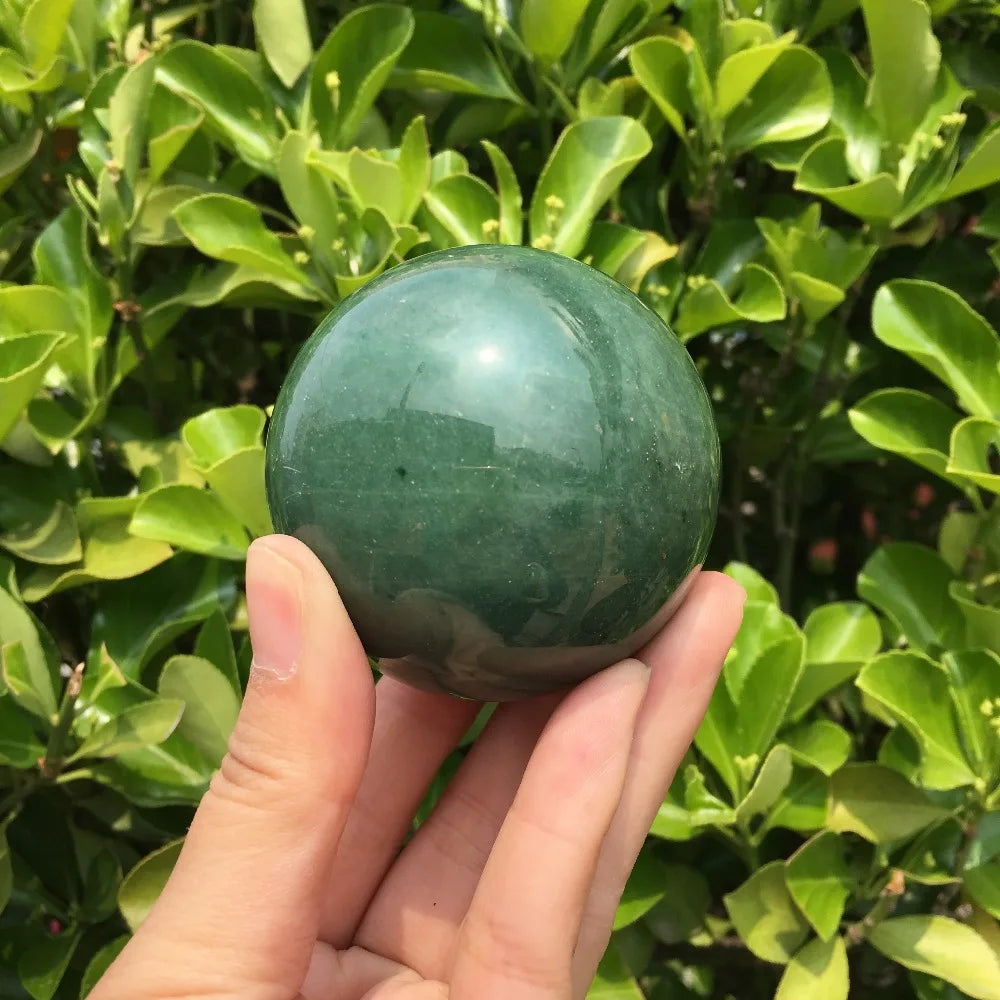 55mm Natural Green Aventurine Gem Stones Round Ball Crystal Healing Sphere