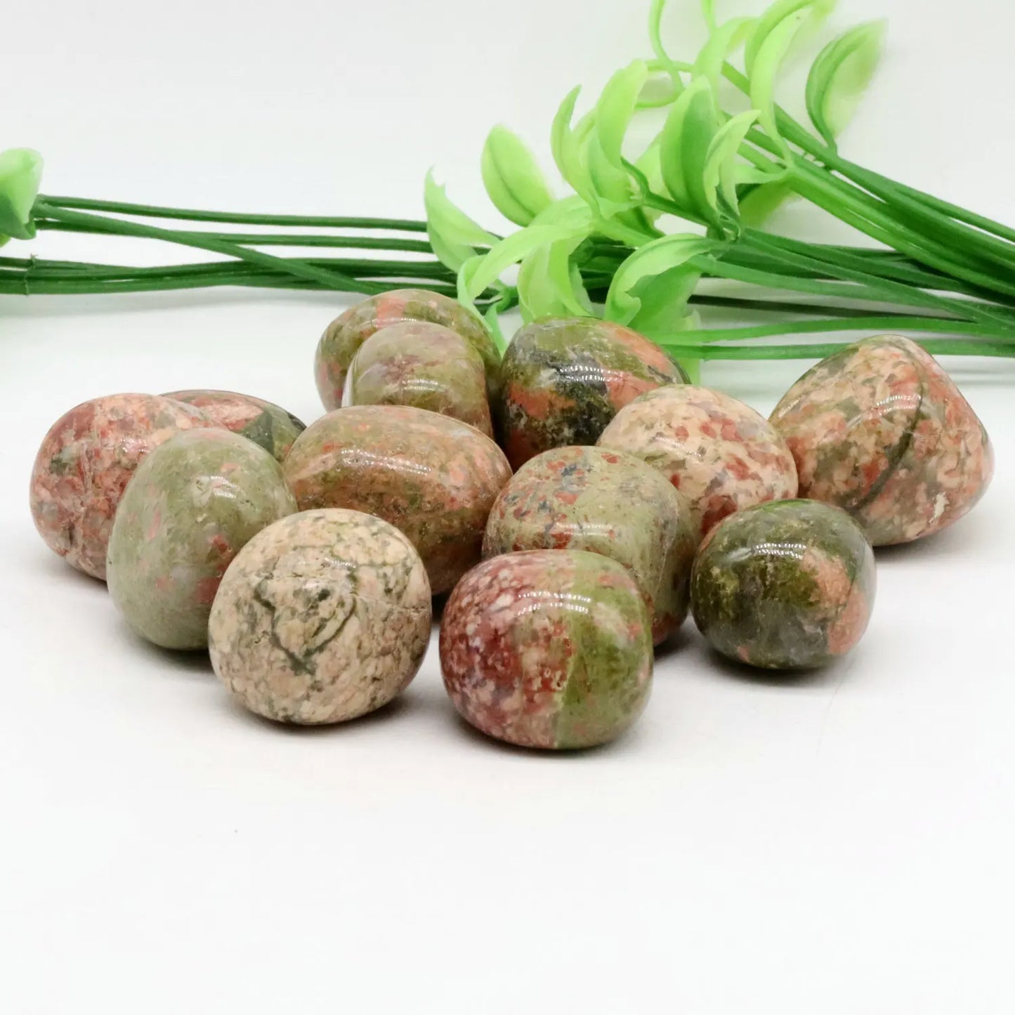 Natural Unakite Crystal Gravel Raw Stone, Energy Healing Gems, Aquarium, Home Decoration, 20-30mm, 100g