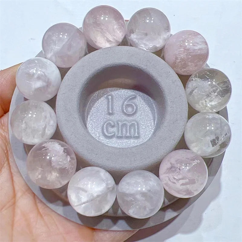 3PCS Natural Snowflake Ghost Quartz Sphere Pendant Healing Mineral Specime Gemstones Gem Raw Aquarium Decoration Gift 17-18MM