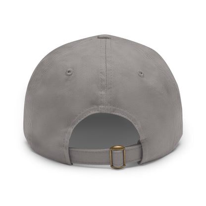 ( WHERE I GO MONEY FOLLOWS)Dad Hat with Leather Patch (Rectangle)