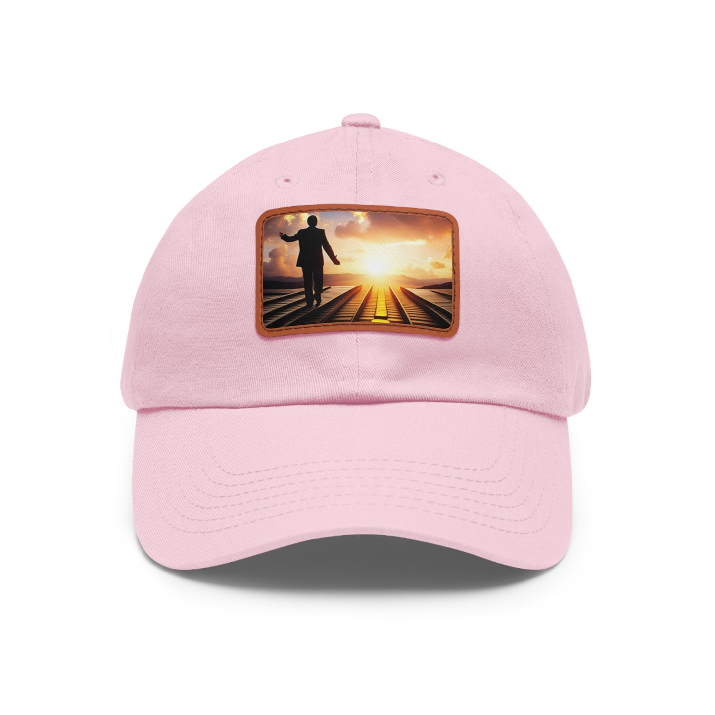 ( WHERE I GO MONEY FOLLOWS)Dad Hat with Leather Patch (Rectangle)