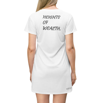 (HEIGHTS OF WEALTH) T-Shirt Dress (AOP)