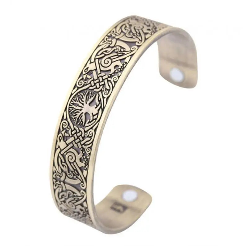 Vintage Tree of Life Magnetic Copper Bracelet Open Bracelet Classic Fashion Men and Women Party Banquet Accessories Wholesale