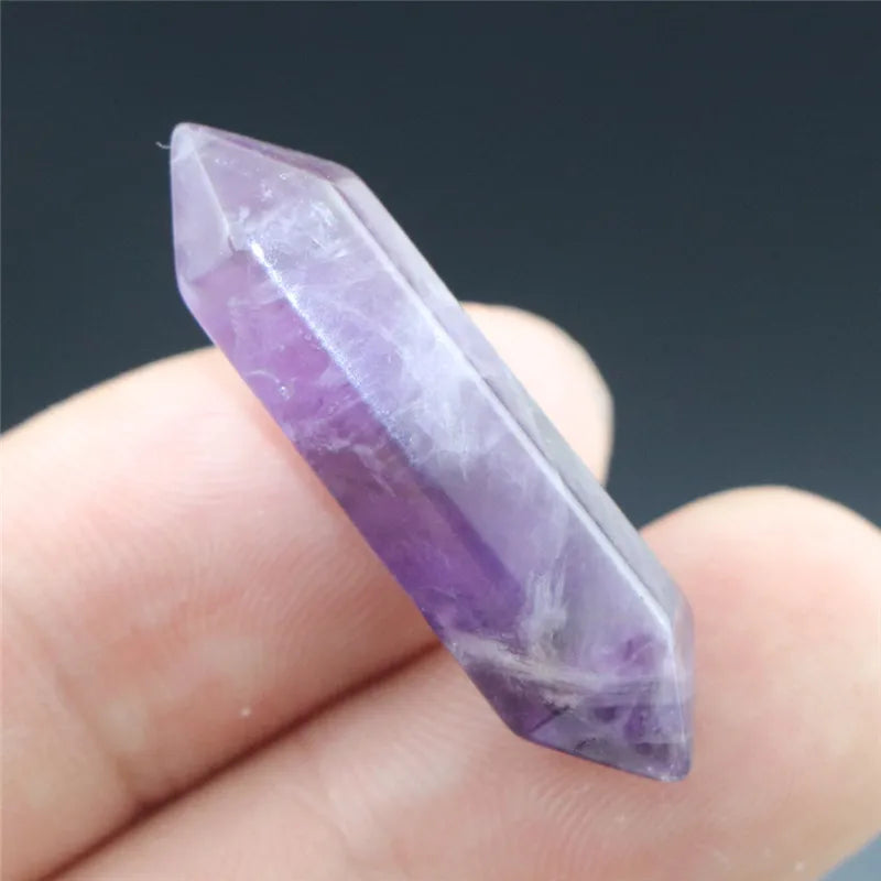 5PCS Natural Crystal Amethyst Pendant Fashion Simple Reiki Point Raw Gem Necklace Souvenir For Men Women Charm Mineral Jewelry