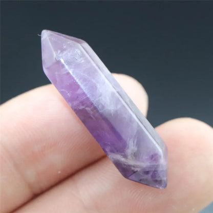 5PCS Natural Crystal Amethyst Pendant Fashion Simple Reiki Point Raw Gem Necklace Souvenir For Men Women Charm Mineral Jewelry