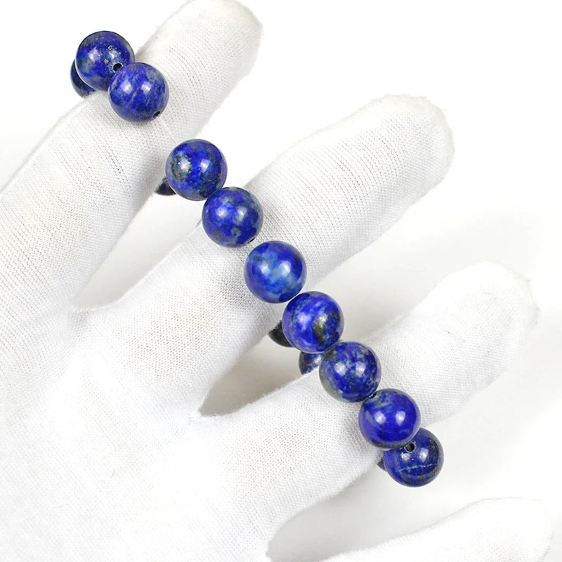 4 6 8 10 12MM 100%Natural Gem Stone Lapis Lazuli Bracelets & Bangles Red Beads Meditation Healing blue stone Fashion Jewelry