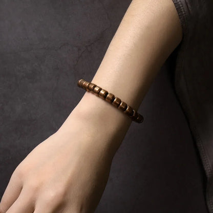 Handmade Hammered Pure Copper Bracelet Vintage  Artificial Oxidized Street Rock Style Metal Unisex Jewelry For Men Women