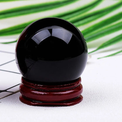 1Piece Natural Crystal Obsidian Ball Polishing Reiki Stone Massaging Ball Healing Mineral Stone  Home Decoration Crafts Souvenir