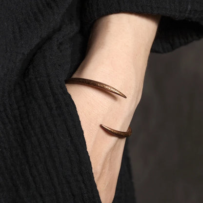 Hand Forged Cuff Solid Copper Bracelet Rustic Metal Do Old Punk Bangle Viking Handmade Jewelry Unisex Couple Lover Accessories
