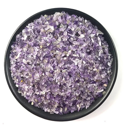 100g 2-5mm Natural Amethysts Powder Crystal Gravel Rock Raw Gem stone Mineral Fish Tank Bonsai Decoration Energy Stone