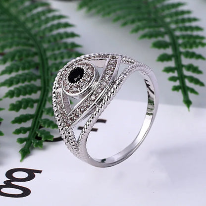 Creative Evil Eye Finger Ring  Eye Ball Crystal Rings for Women Wedding Rings Individuation Jewelry Size 6 - 10