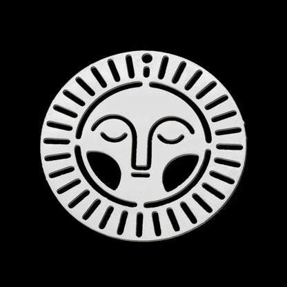 5pcs/Lot 316 Stainless Steel Eye of Evil Angel Sun Charm Pendant for Necklaces Wholesale Witch face Charms for DIY Jewelry Make