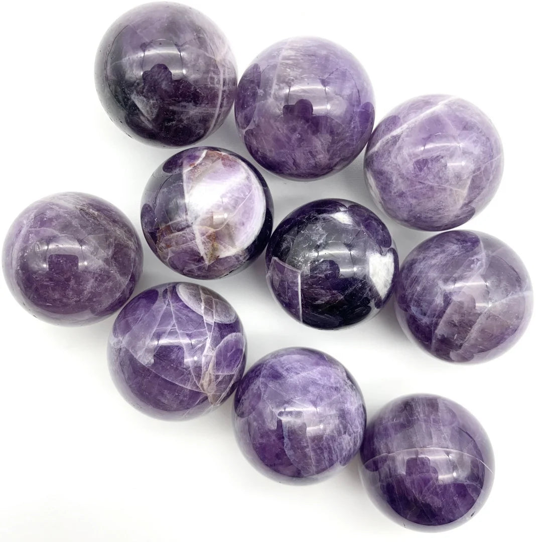 1pc Natural Dream Amethyst Quartz Sphere Crystal Ball Stones Gem Healing Stones Gifts Decor Minerals Aesthetic Room Decor