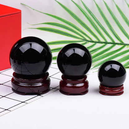 1Piece Natural Crystal Obsidian Ball Polishing Reiki Stone Massaging Ball Healing Mineral Stone  Home Decoration Crafts Souvenir