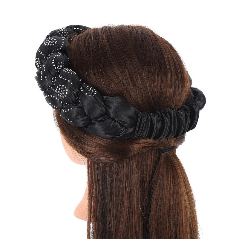Latest Exaggerated Satin Twist Braids Headband Handmade African Headtie Nigerian Wedding Gele Women Turbans Ladies Head Wraps