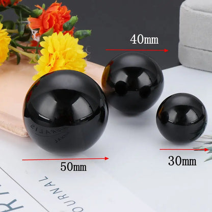 30mm/40mm/50mm New Natural Gemstone Smelting Reiki Healing Black Obsidian Large Sphere Quartz Stone Crystal Ball