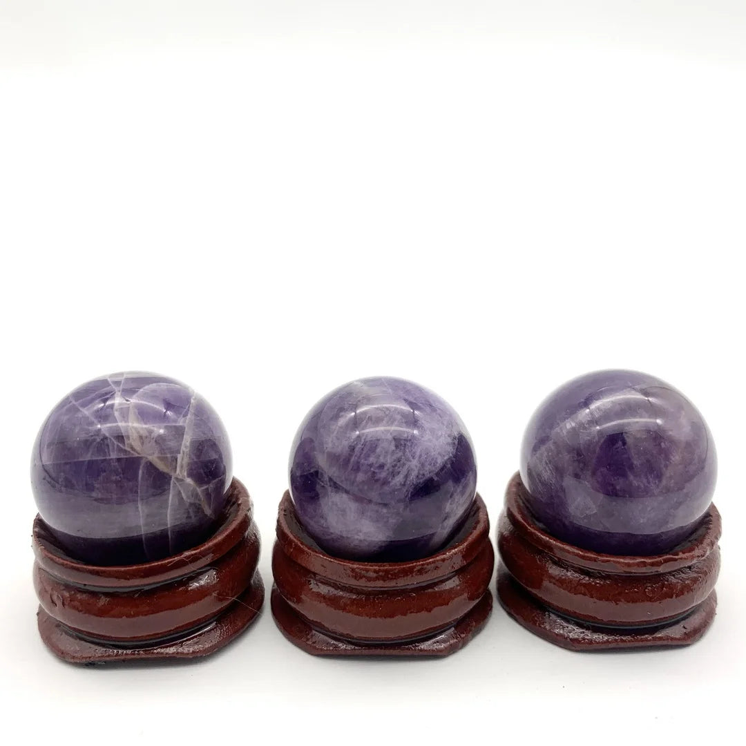 1pc Natural Dream Amethyst Quartz Sphere Crystal Ball Stones Gem Healing Stones Gifts Decor Minerals Aesthetic Room Decor