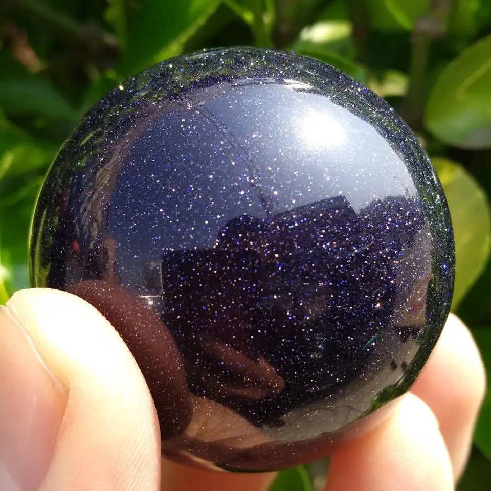 New Blue-sand Stone Quartz Crystal Ball Sphere Healing