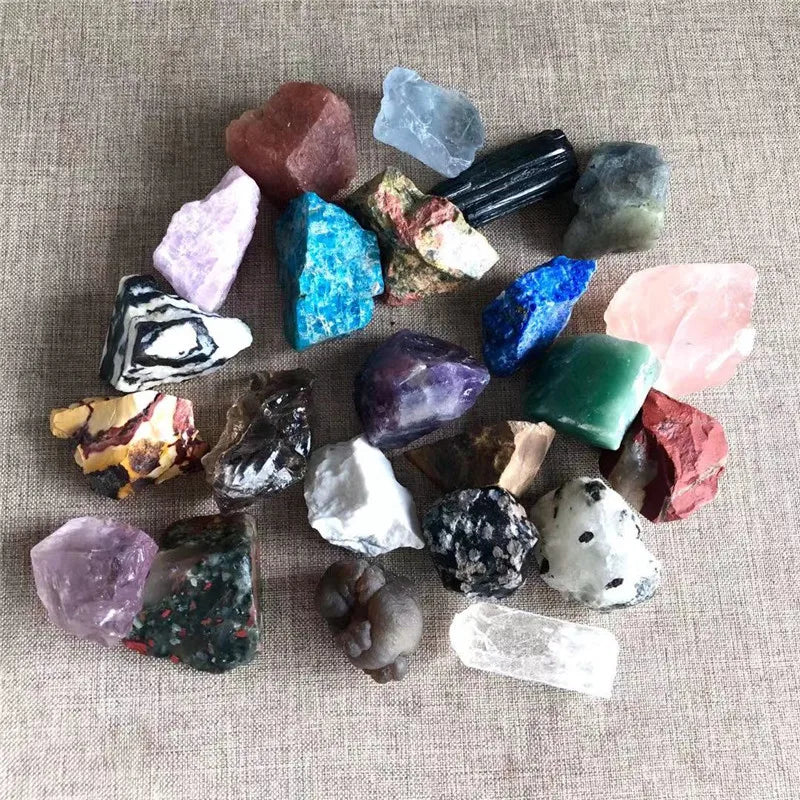 100g Natural Mixed raw Stone Colorful Gems Citrine Rose quartz Rough Mineral Rocks Collection Healing Stone Decor