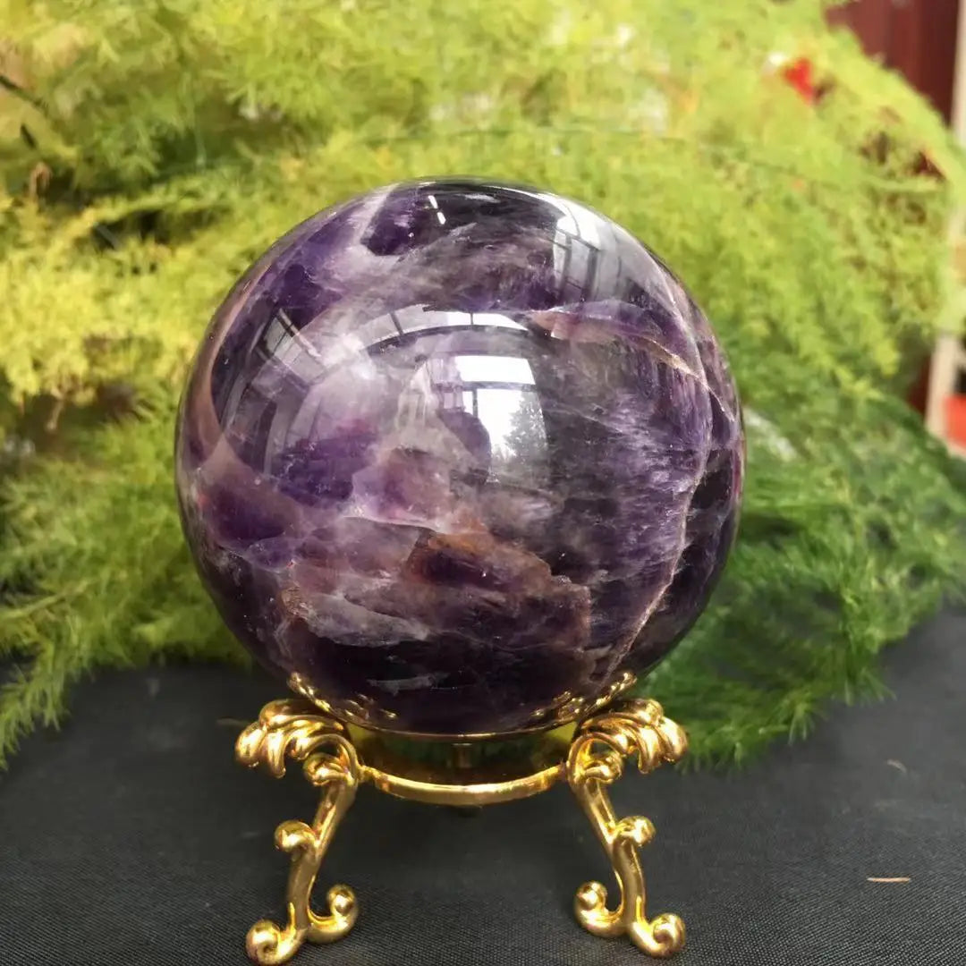 Natural dream amethyst sphere crystal quartz ball gem stone healing