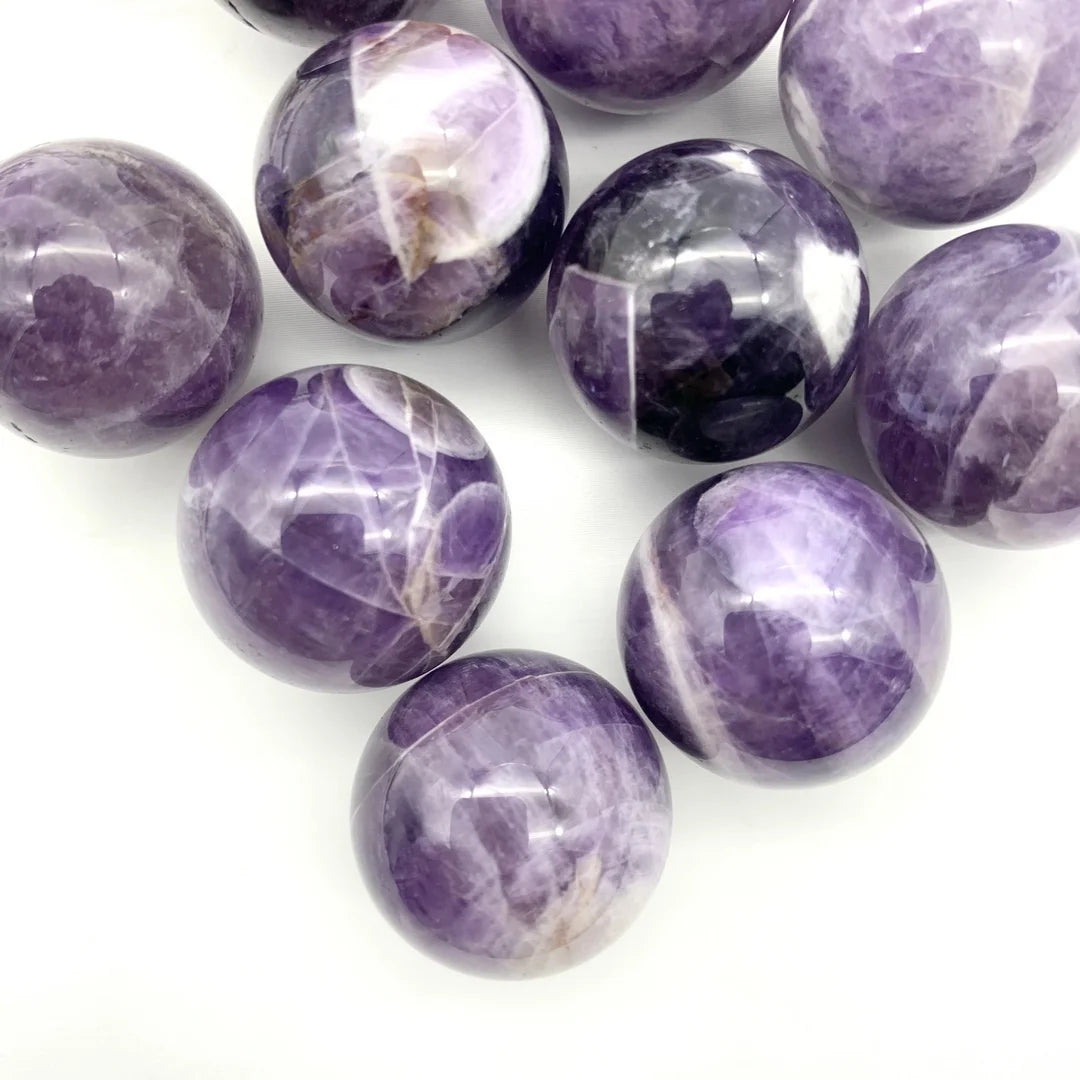 1pc Natural Dream Amethyst Quartz Sphere Crystal Ball Stones Gem Healing Stones Gifts Decor Minerals Aesthetic Room Decor