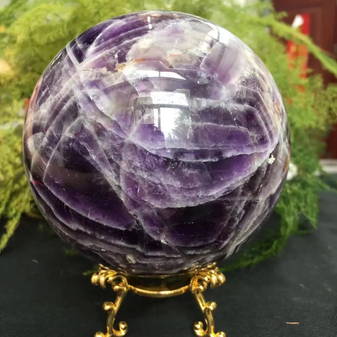 Natural dream amethyst sphere crystal quartz ball gem stone healing