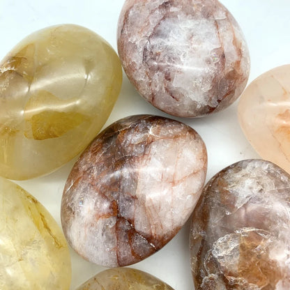 Natural Yellow Red Fire Palm Quartz Gem Crystal Polished Raw Stones Irregular Shape Healing Home Decoration Reki Gifts