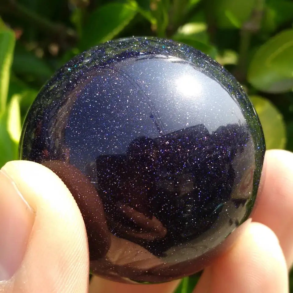 New Blue-sand Stone Quartz Crystal Ball Sphere Healing