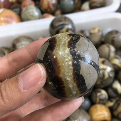 40mm Natural Septarian Dragon Crystal Gem Sphere Ball Healing 110g