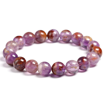 Genuine Natural Auralite 23 Bracelets Natural Stone Stretch Amethyst Round Bead Gem Bracelet Women Men Fine Jewelry Gift