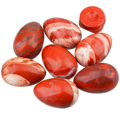 1.7" Healing Reiki Crystal Egg Sphere Gem stone Figurines with Stone Stand