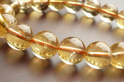 Natural Yellow Citrine Clear Round Beads Bracelet Genuine Bead Women Men 8mm 9mm 10mm 11mm 12mm Brazil Wealthy Stone Gift AAAAA