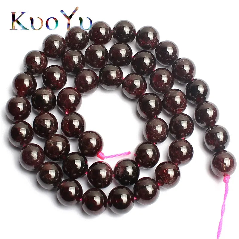 Natural Dark Red Garnet Round Loose Stone Beads For Jewelry Making 15.5" 4.6.8.10.12mm DIY Making Bracelets Necklace Jewellery