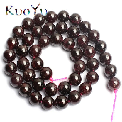 Natural Dark Red Garnet Round Loose Stone Beads For Jewelry Making 15.5" 4.6.8.10.12mm DIY Making Bracelets Necklace Jewellery
