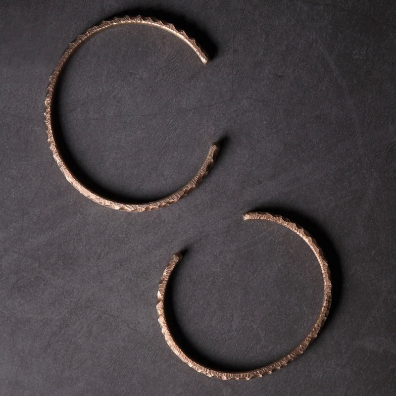 Hammered Solid Copper Metal Bracelet Rustic Vingtage Punk Unisex Cuff Bangle Viking Handmade Jewelry Gift for Men Women