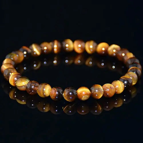 2024 Fashion Reiki Healing 6mm Natural Yellow Tiger Eye Stone Gem  Beads Men Jewelry Bracelet Bangle Man Woman