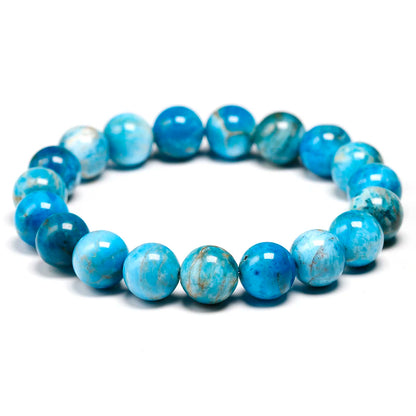 Natural Ocean Blue Apatite Stone Stone 6mm 8mm 10mm Beads Bracelet Women Men Meditation Jewelry Round Gem Beaded Bracelets Gift