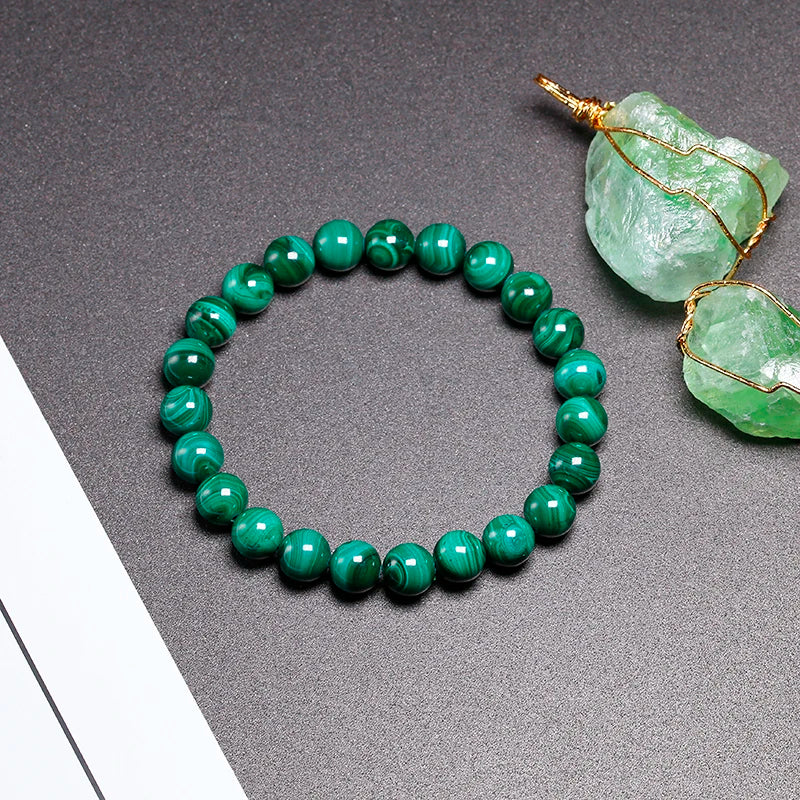 AAAAA Natural Malachite Bracelet Women Jewelry Natural Stone Stretch Couple Bracelet For Men Malachite Gem Beads Bracelets