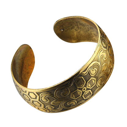 Antique Bronze Tone Gypsy Metal Carving Flower Elephant Cuff Bracelets& Bangles For Women Jewelry Gift