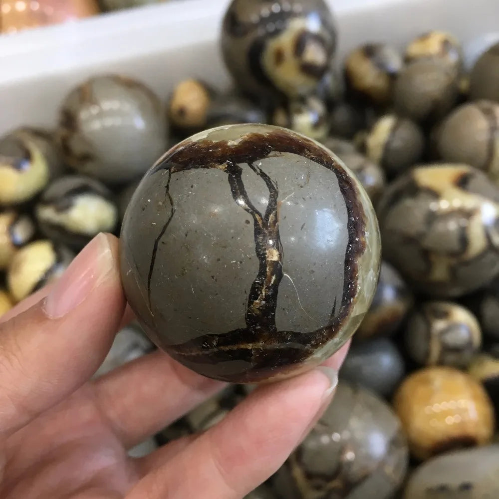 40mm Natural Septarian Dragon Crystal Gem Sphere Ball Healing 110g