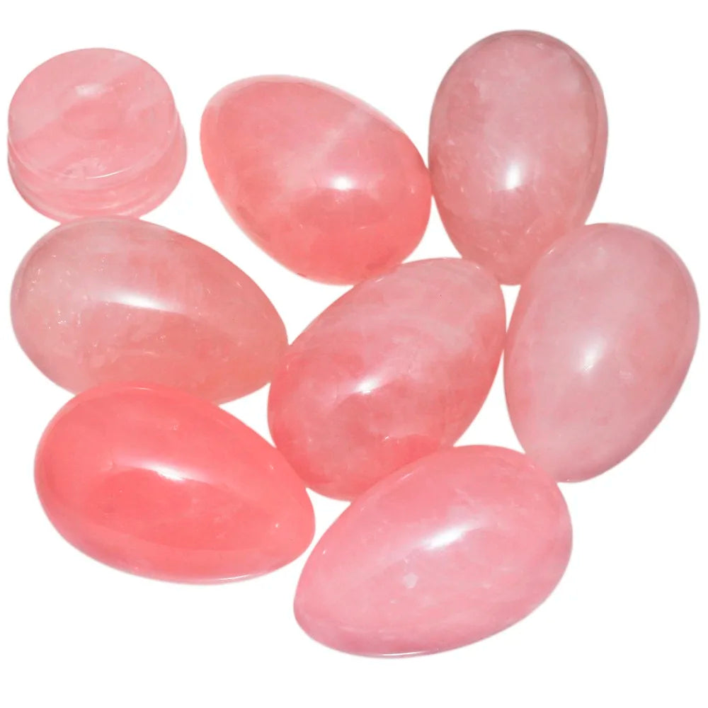 1.7" Healing Reiki Crystal Egg Sphere Gem stone Figurines with Stone Stand