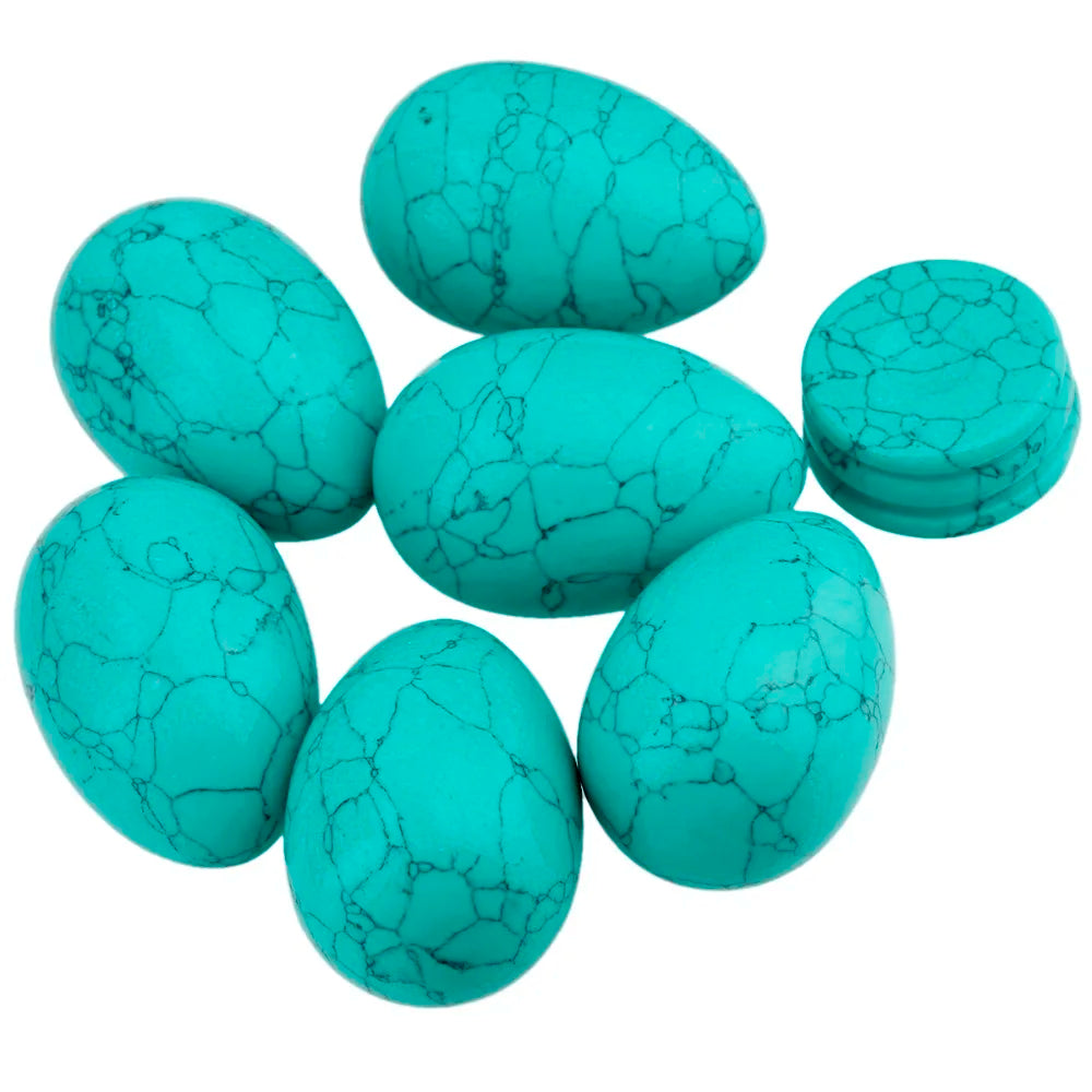 1.7" Healing Reiki Crystal Egg Sphere Gem stone Figurines with Stone Stand