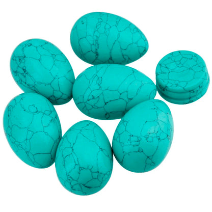 1.7" Healing Reiki Crystal Egg Sphere Gem stone Figurines with Stone Stand