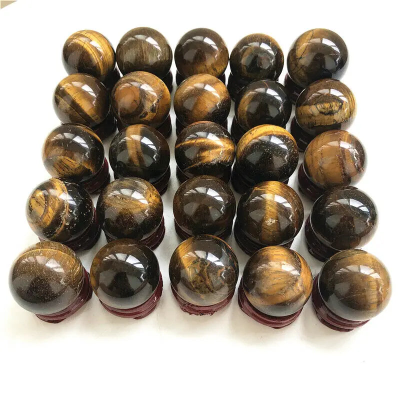 1PC Natural Tiger Eye Crystal Sphere Ball Orb Gem Stone Healing Top Quality