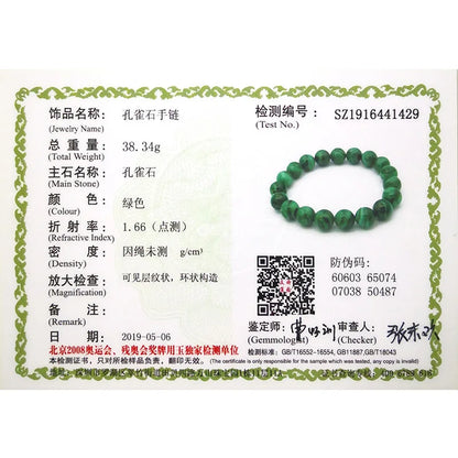 AAAAA Natural Malachite Bracelet Women Jewelry Natural Stone Stretch Couple Bracelet For Men Malachite Gem Beads Bracelets