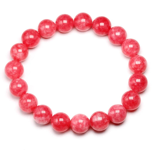 Genuine Natural Stone Rhodonite Round Beads For Quartz Rhodochrosite Bracelet Women Girls Jewelry Gem Bracelets Accessories