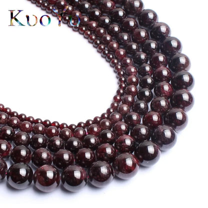 Natural Dark Red Garnet Round Loose Stone Beads For Jewelry Making 15.5" 4.6.8.10.12mm DIY Making Bracelets Necklace Jewellery