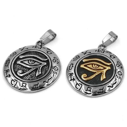 Egyptian Eye of Horus Ra Udjat Talisman Pendant Stainless Steel Gold Silver Color Wedjat Eye Amulet Biker Men Pendant P0443